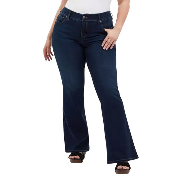 Torrid Bombshell Flare High-Rise Dark Wash Jeans - Size 10R - Picture 8 of 11